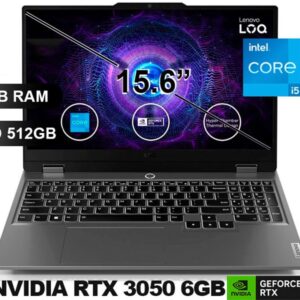 Laptop Lenovo LOQ Intel Core i5 12450HX 8GB RAM 512GB SSD 6GB RTX 3050 15.6 FHD