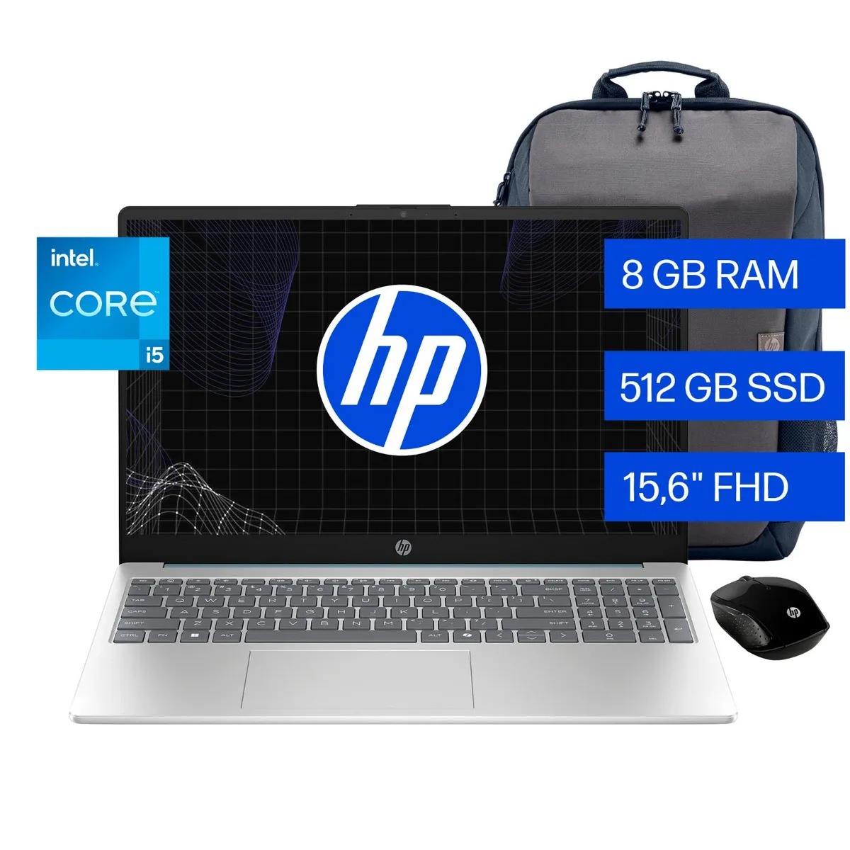 Hp 15-fd0253la Intel Core i5-1334u 8gb Ram 512gb Ssd 15.6" + Mochila + Mouse