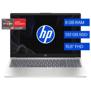 Notebook HP 15-fc0287la, AMD Ryzen 7, 8 GB RAM, 512 GB SSD, 15.6" FHD, Windows 11 Home